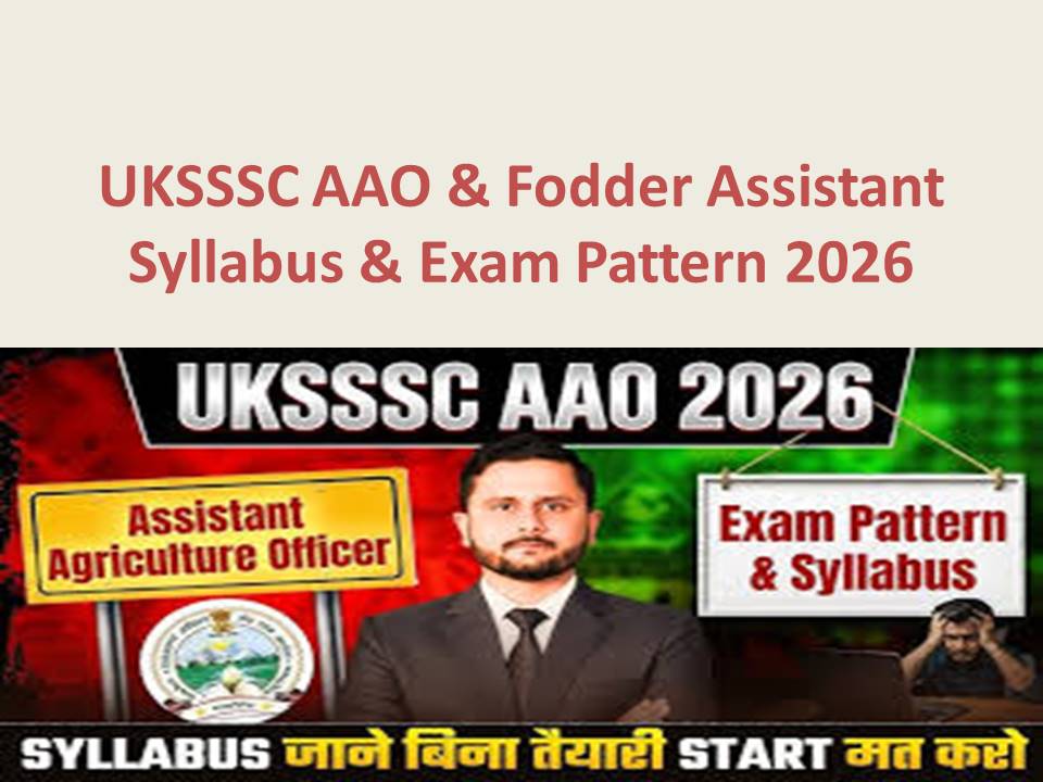 UKSSSC AAO Syllabus 2026