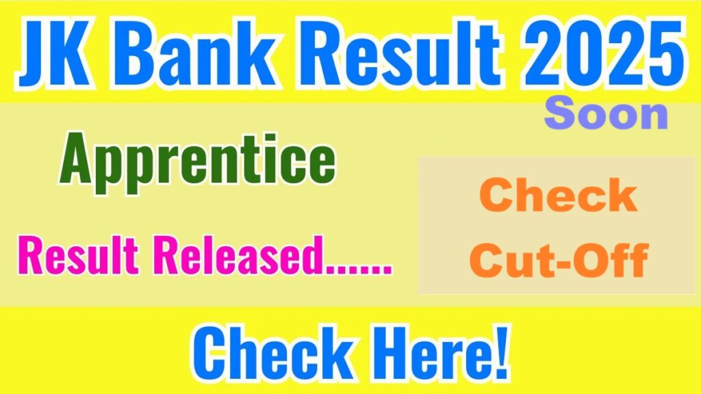 JK Bank Apprentice Result 2026
