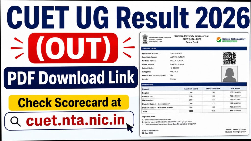 CUET UG Result 2026