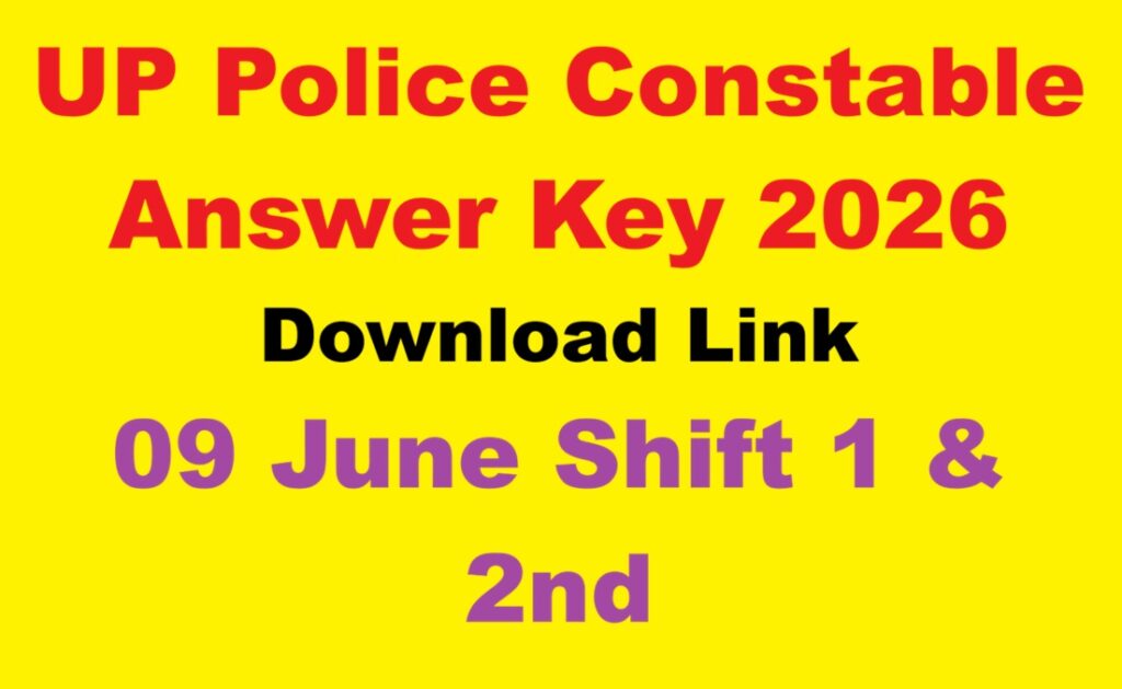 UP Police Constable Answer Key 9 june 2026