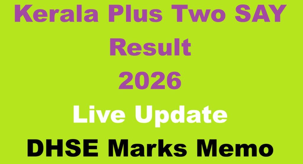 Kerala Plus Two SAY Results 2026